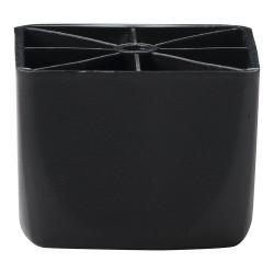 Zwarte plastic vierkanten meubelpoot 5,5 cm