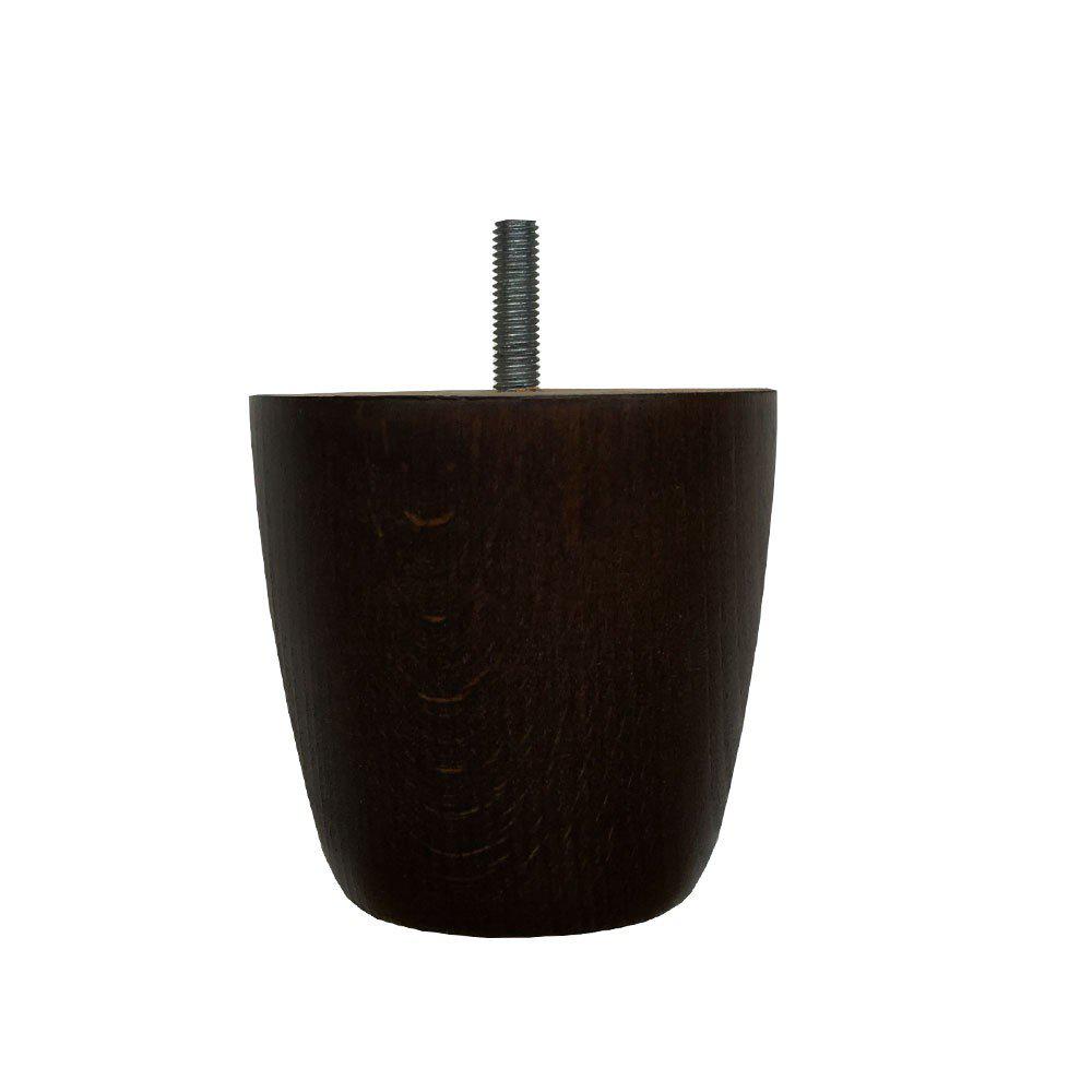 Ronde donkerbruine houten meubelpoot 8 cm (M8)