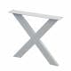 Stalen X tafelpoot 75 bij 4 cm en hoogte 72 cm wit (4 x 10 cm)