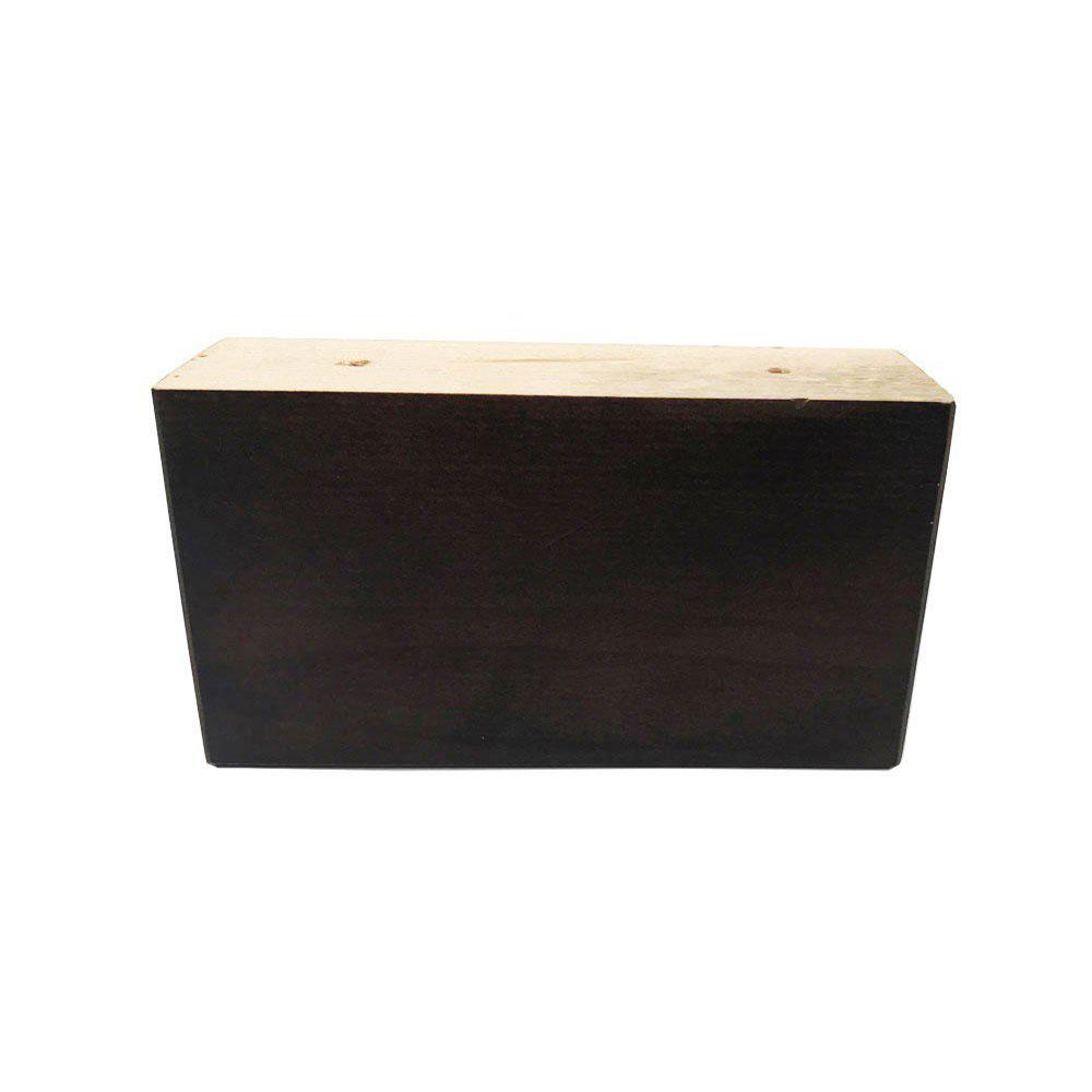 Rechthoekige donker bruine houten meubelpoot 8 cm