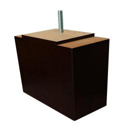 Rechthoekige zwarte houten meubelpoot 11 cm (M8)
