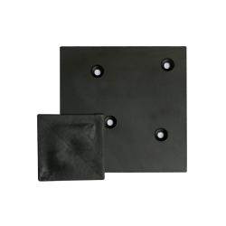 Zwarte vierkanten industriële meubelpoot 17 cm
