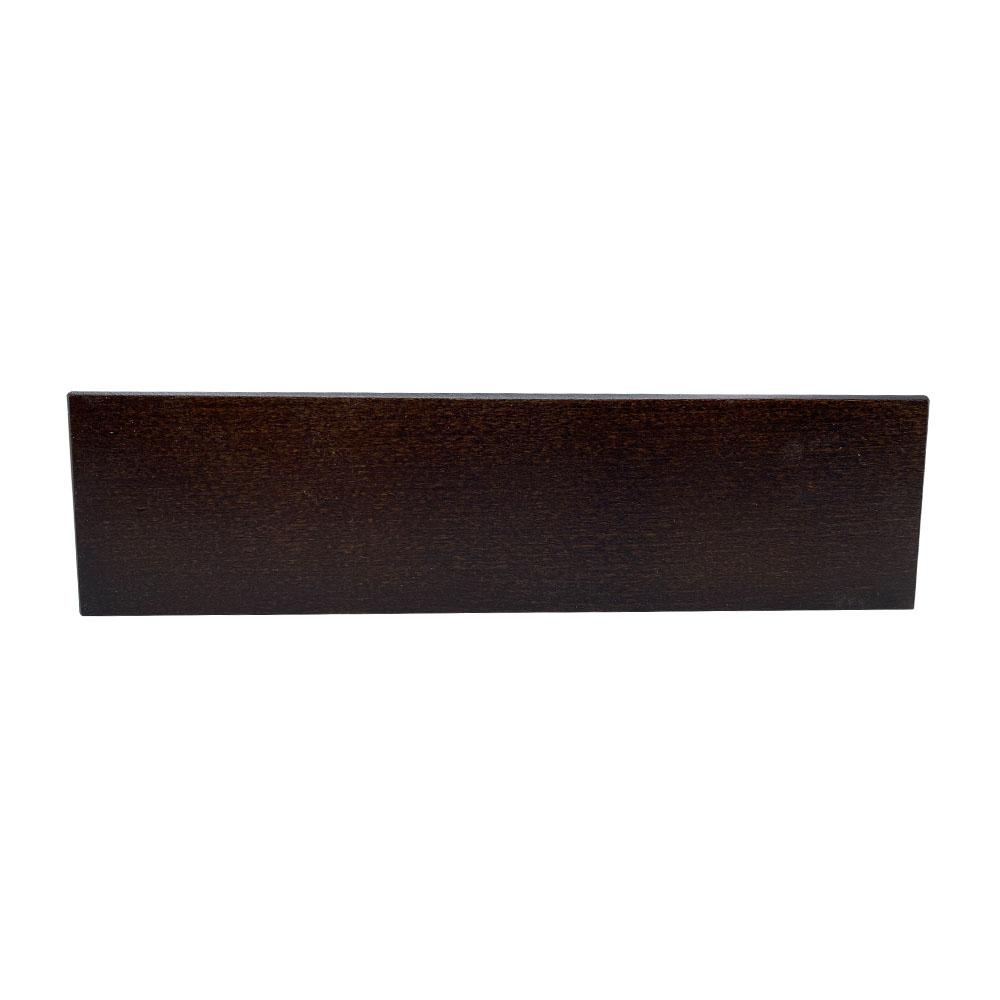 Rechthoekige donkerbruine houten meubelpoot hoogte 6 cm