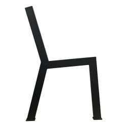 Stalen bankpoot zwart voor buiten H vorm 2,5 bij 51,5 cm en hoogte 76 cm  (2,5 x 5 cm)