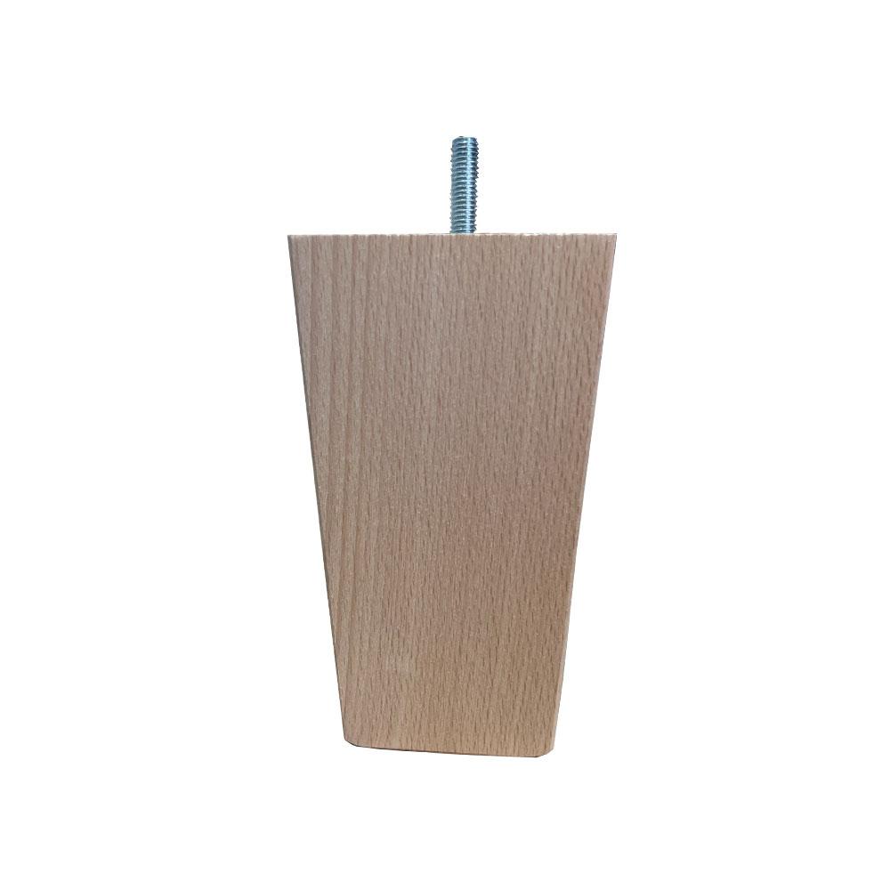 Tapse blanke houten meubelpoot 14 cm (M8)