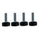 Set stelvoeten zwart rond Ø 2,5 cm en hoogte 1 cm  van kunststof (M8)  - 4 stuks