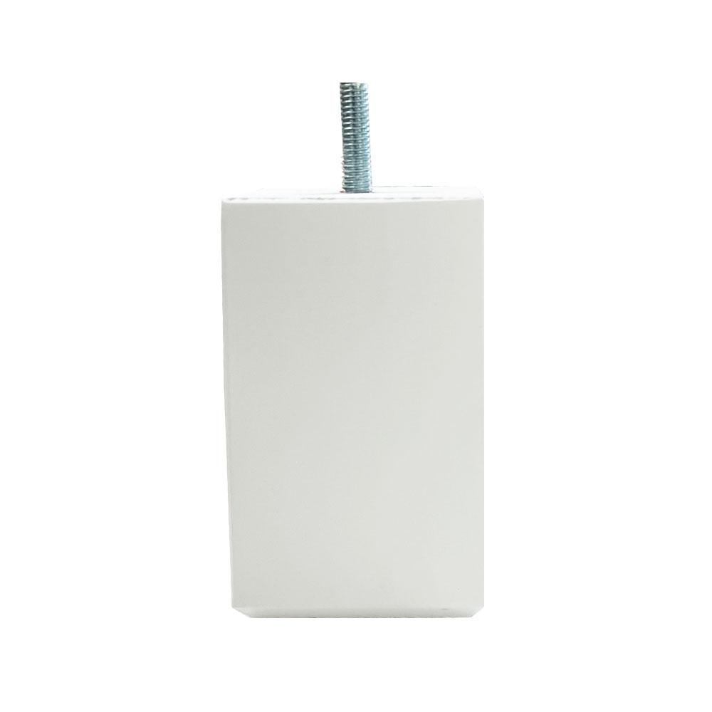 Houten witte vierkanten meubelpoot 10 cm (M8)