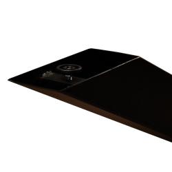 Zwarte vierkanten stalen matrix tafelpoot hoogte 72 cm en breedte/diepte 80 cm met buitencoating (koker 8 x 8)