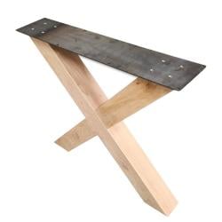 X-poot massief eikenhout 82 bij 10 cm en hoogte 73 cm (10 x 10 cm)