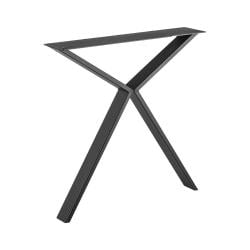 Stalen smalle X tafelpoot 70 bij 2 cm en hoogte 73 cm zwart (2 x 8 cm)