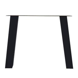 Stalen tafelpoot zwart trapezium 80 bij 10 cm en hoogte 72 cm  (10 x 10 cm)