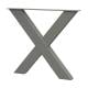 Premium stalen X tafelpoot 76 bij 10 cm en hoogte 72 cm steengrijs (10 x 10 cm)