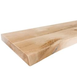Wandplank eiken boomstam 80 bij 40 cm van 4 cm dik massief hout met voorkant boomstam rand