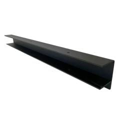 Massief stalen u-vorm muurbeugel zwart lengte 60 cm en hoogte 5 cm